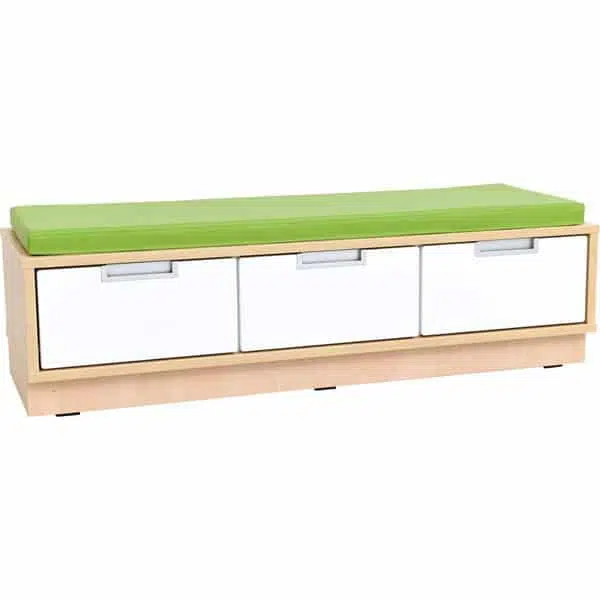 Quadro - Sitzbank mit Schubladen - Breite: 116 cm - mit grüner Matte 1