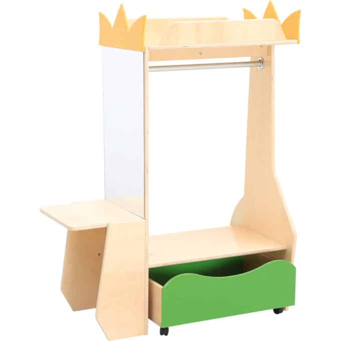 Kindergarten-Garderobe Flexi mit Seitenablage und Spiegel 1