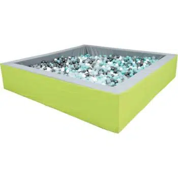Bällebad quadratisch 3m - grau-hellgrün - Höhe: 60 cm