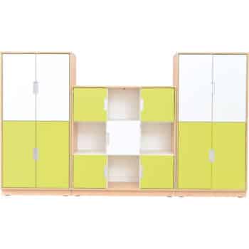Möbelsatz Schrank L+XL - weiß/limone - Quadro 12-180°