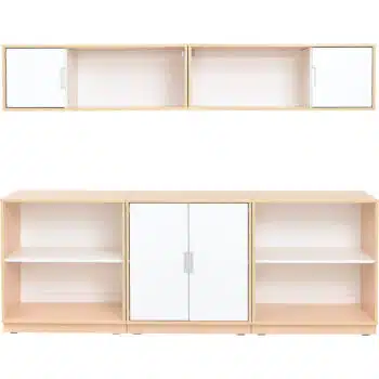 Möbelsatz Schrank M + Hängeregal - weiß - Quadro 15-180°