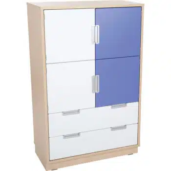 Kombischrank L mit 2 breiten Schubladen und 4 kleinen Türen - Breite: 79 cm (Quadro 30-180°)