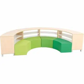 Sitzecke Paolo mit Schränken - innen - Grün-Töne - Ahorn (Quadro 137)