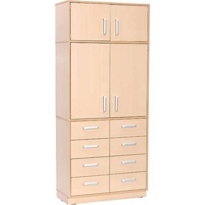 Kombihochschrank A mit Schubladen - Höhe: 203 cm - geschlossen - auf Sockel (Flexi 23)