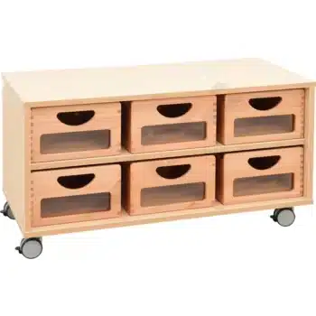 Flexi-Schrank S - auf Rollen + 6 Behälter mit Sichtfenster (Flexi 1)