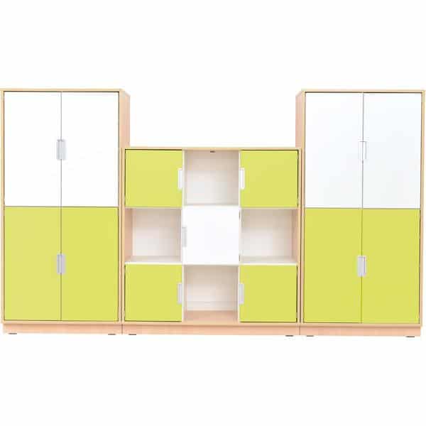 Möbelsatz Schrank L+XL - weiß/limone - Quadro 12-180° - Ahorn 1