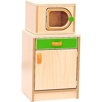 Kindergarten-Spielecke Hannah - Küchenschrank mit Mikrowelle
