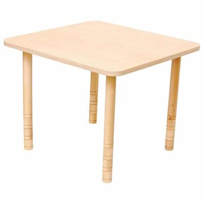 Kindergarten-Tisch mit verstärkter Tischplatte (quadratisch, Birke)