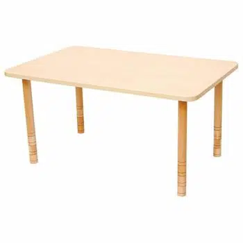 Kindergarten-Tisch mit verstärkter Tischplatte (rechteckig, Birke)