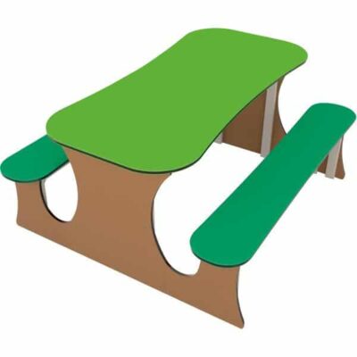 Großer Picknicktisch - braun/grün