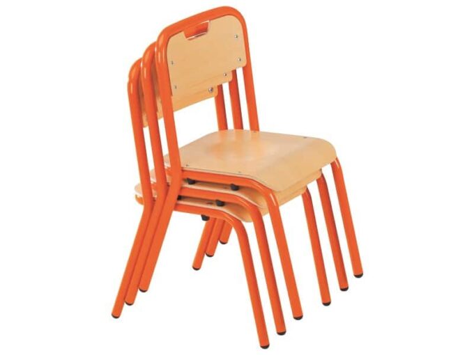 Kindergarten-Stuhl aus Metall mit geschützter Kante - 4 Beine günstig