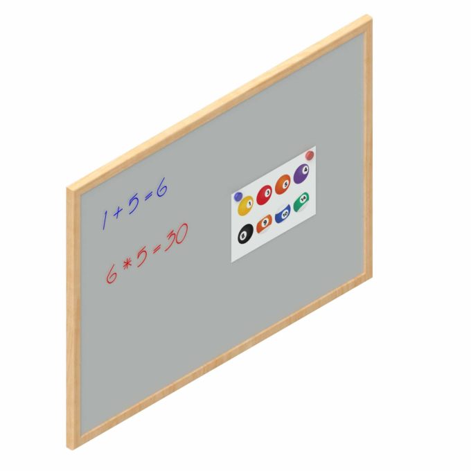Wandtafel weiß mit Holzrahmen 2