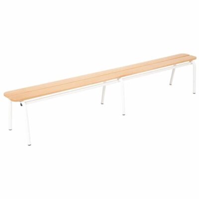 Metall- und Holzbank ohne Rückenlehne - (2 Latten - 200x32 cm)