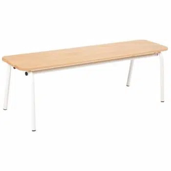 Metall- und Holzbank ohne Rückenlehne (2 Latten - 120x32 cm)