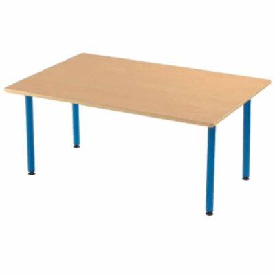 Tisch rechteckig 120x80 cm - mit geräuscharmer Platte mit Beinen aus Metall (farbig)