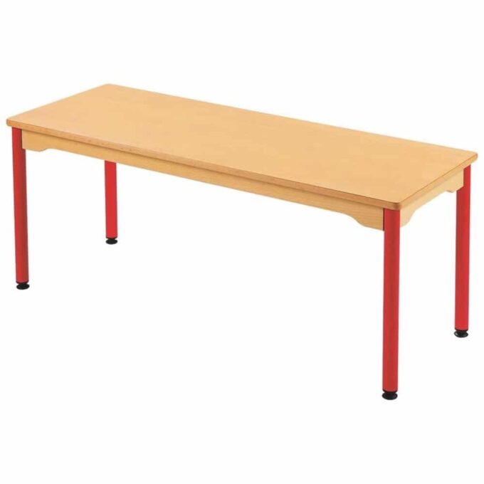 Tisch rechteckig 130x50 cm - mit beschichteter Tischplatte mit Beinen aus Metall 1