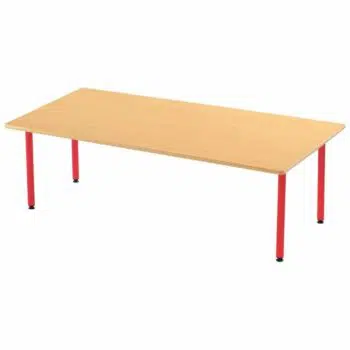 Tisch rechteckig 160x80 cm - mit beschichteter natürlicher Tischplatte mit Beinen aus Metall