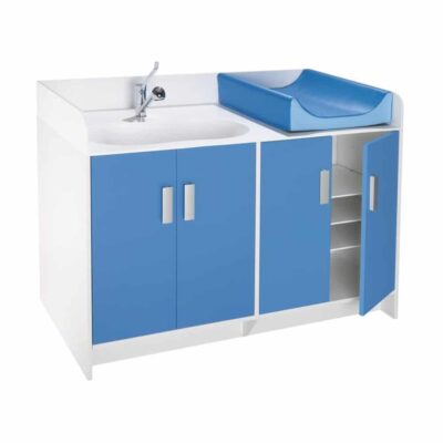 Wickelkommode Kazeo - mit Waschbecken und Türen