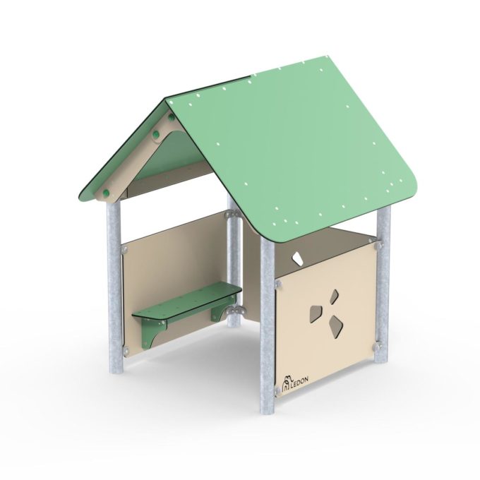 Kleines Spielhaus Beth mit Bank - LEDON Basic - LB089 1