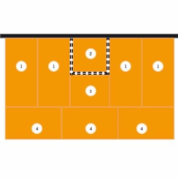 Mattensatz VB 160 für 3-teilige Klappturnwand von Sportgeräte Langer 2