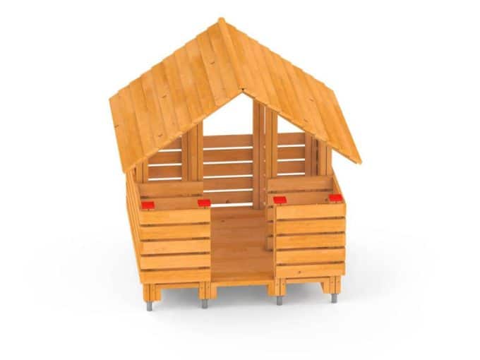 Holzspielhaus mit Vorbau von Novum Spielgeräte 6