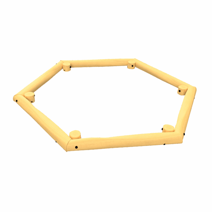 Sandkasten Sechseck aus Robinienholz 1