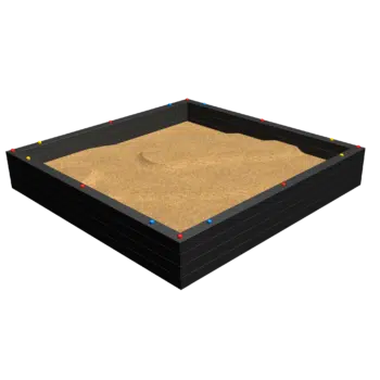 Rebo Sandkasten 2,5 x 2,5 x 0,5 m
