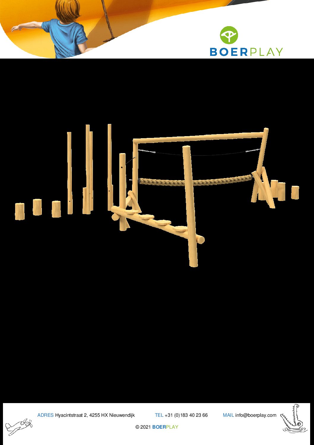 Kombibalancekreuz + Trettbaustämme aus Robinienholz von YALO Spielplatzgeräte 3