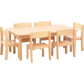 Tisch rechteckig mit Stühlen Philip - Sitzhöhe 26 cm