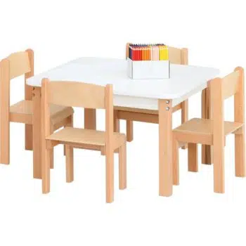 Tisch quadratisch mit Stühlen Philip - Sitzhöhe: 31 cm