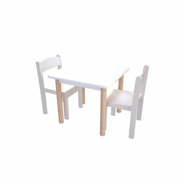 Spieleckentisch mit 2 Stühlen Philip (weiß gebeizt) - Sitzhöhe: 31 cm 2