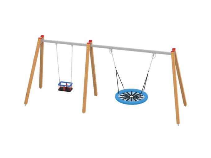 Quadro Schaukelkombination mit Kleinkindersitz + Storchennest von Novum Spielgeräte 1
