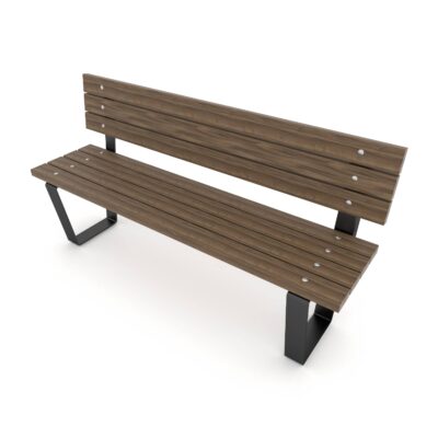 Bank mit Lehne aus Holzlatten PARK 0902-2