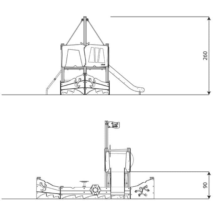 Kleines Spielschiff mit Rutsche WOODEN WD1414 von Vinci Play 9