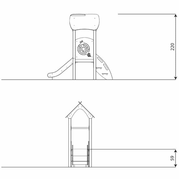 U3-Spielturm mit Treppe und Rutsche MINISWEET 0104 von Vinci Play 7