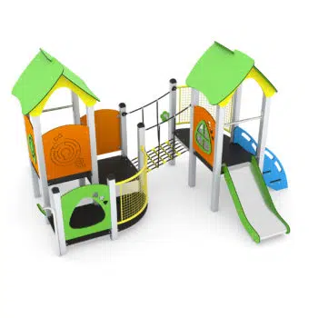 U3-Spielanlage mit 2 Türmen, Rutsche, Brücke und Treppe MINISWEET 0109-1 von Vinci Play