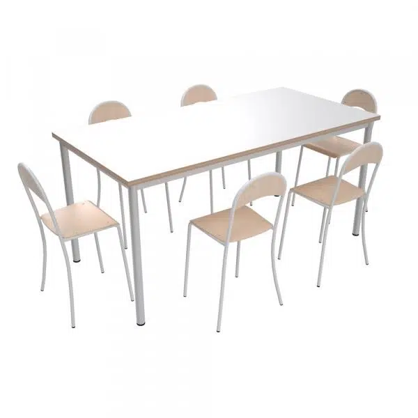 Tisch MILA 160x80 mit Stühlen P - alufarben 1