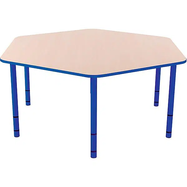 Tisch Bambino sechseckig - Höhenverstellbar - Höhe: 40-58 cm 1