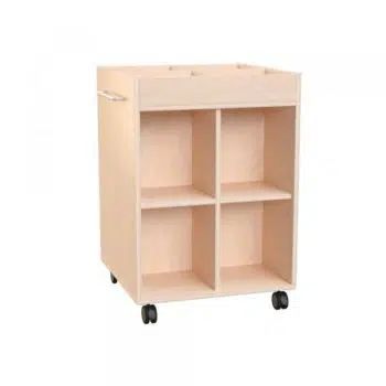 Mobiles Bücherregal aus Echtholz