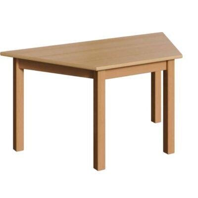 Holztisch trapezförmig mit Massivholzgestell