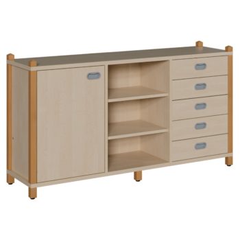 Raumteilerschrank mit Tür und Schüben
