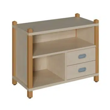 Stollenschrank mit 2 Dekorschüben und Regal - Höhe: 60 cm