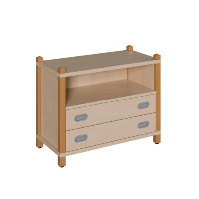 Stollenschrank mit 2 breiten Dekorschüben Höhe: 60 cm