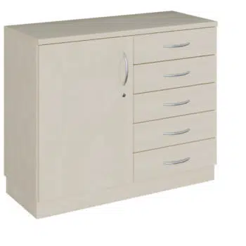 Halbschrank mit 5 Schüben und einer verschließbaren Tür