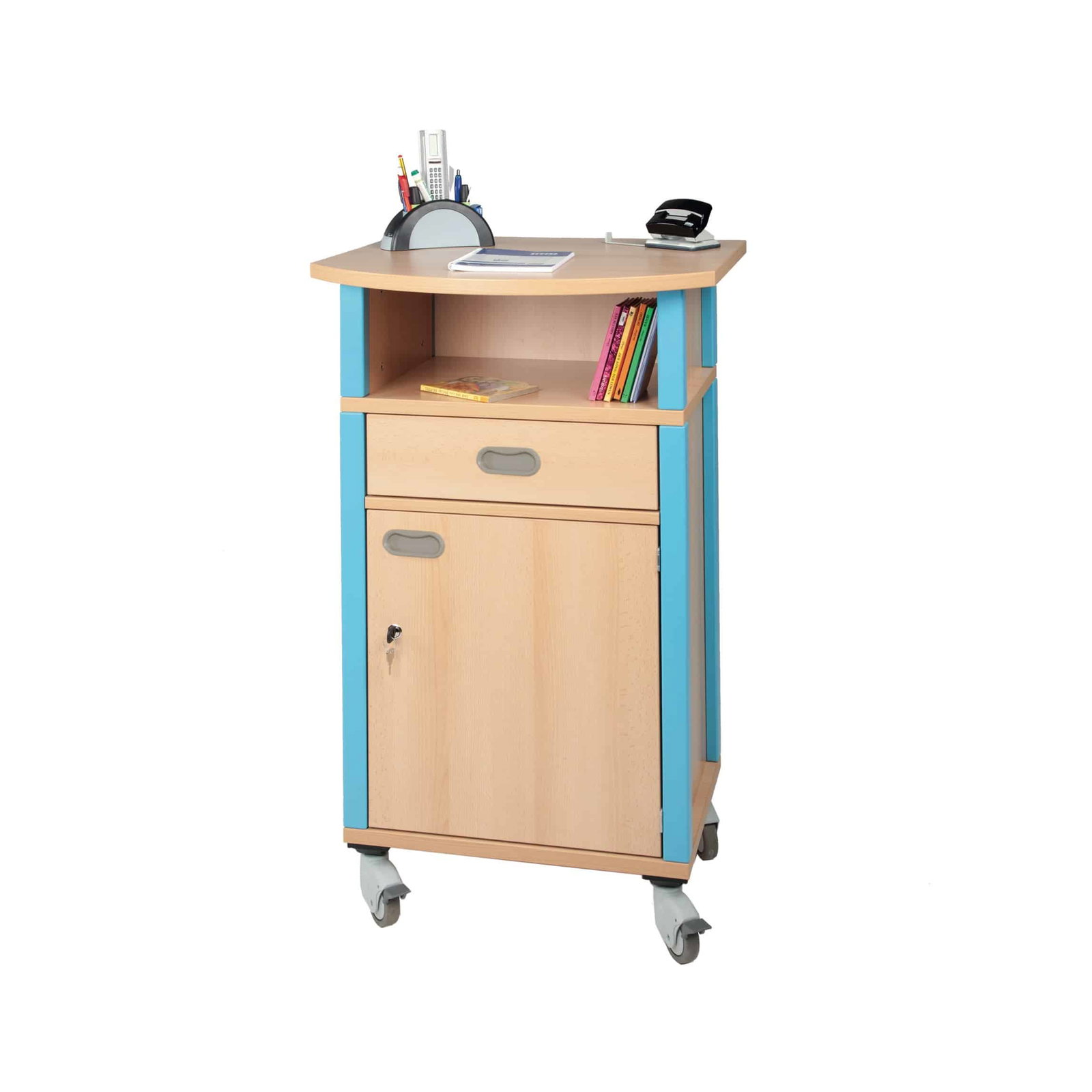 HitGo Mobiler Stehpult Mit Rädern & Gasfeder – Höhenverstellbar Von 71,9–108 Cm, 80x40 Cm Tischplatte