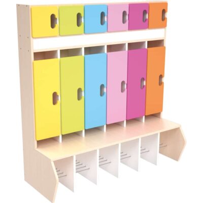 Garderobe Chamäleon für 6 Kinder - leise schließend - div. Farben