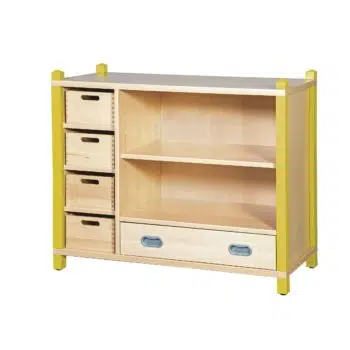 Spieleschrank 2 mit Boxen und Schublade