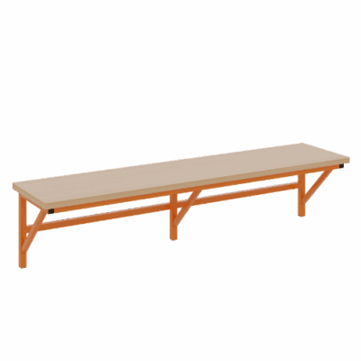 Stahlgarderobe Sitzbank - wandmontiert