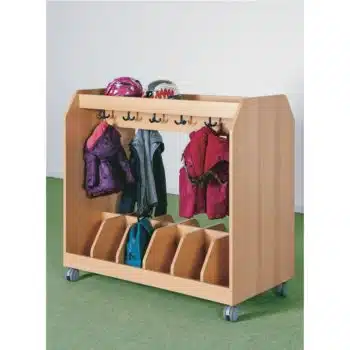 Taschenwagen für 12 Taschen oben mit Ablage und 12 Dreifachhaken