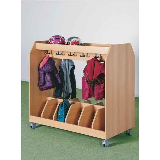 Taschenwagen für 12 Taschen oben mit Ablage und 12 Dreifachhaken 1